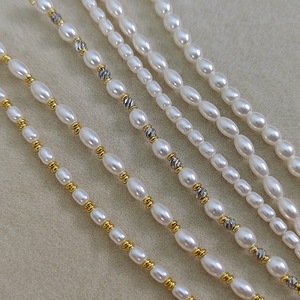 仿珍珠白色玻璃米形珍珠小米珠直孔散珠手链项链耳饰DIY配件563