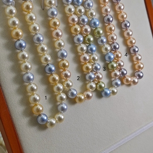 仿珍珠混色糖果色直孔圆珠水晶玻璃珍珠散珠项链手链DIY配件660