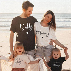 亲子装婴儿夏季装全家款短袖母子海边沙滩一家三口四口半袖T恤潮T