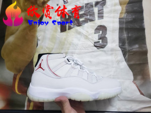 Air Jordan AJ11 铂金色 白红高帮 兔八哥 男子篮球鞋378037-016