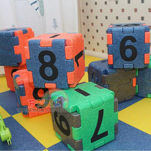 加厚EPP环保泡沫拼字板儿童宝宝软体方凳子商场室内软体玩具积木
