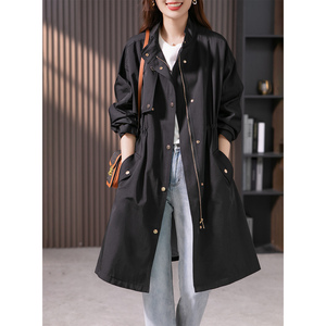 原形高级感中长款风衣外套女2024春季新款韩版设计感派克宽松大衣