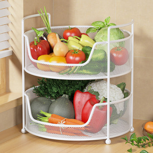 菜篮子置物架厨房台面水果蔬菜收纳筐多层菜架桌面专用双层放置架