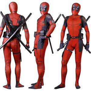 Deadpool死侍贱贱服装Zentai服紧身衣战斗cosplay服装数码印花cos