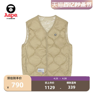 Aape旗舰店男装秋冬款保暖双面穿迷彩羽绒马甲背心外套7630XXL