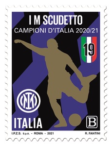 意大利邮票2021 国际米兰 意甲夺冠 足球运动全新现货