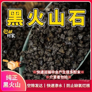 黑色火山石3-6mm营养土颗粒多肉拌土铺面用造景滤材园艺底沙鱼缸