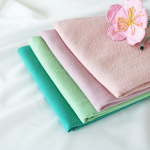 刺子绣棉麻布料加厚肌理纹水洗砂洗亚麻手工DIY纯色新增颜色