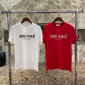 夏季新款AOLAMA奥拉玛男装时尚字母刺绣短袖T恤衫080262210