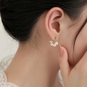 S925纯银针珍珠耳环女冷淡风气质高级感轻奢耳钉2024明星同款耳饰