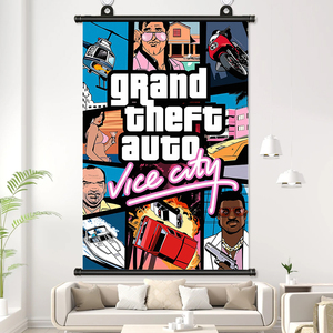 侠盗列车挂画_gta5游戏海报贴纸网吧网咖壁画宿舍布制海报挂画DIY