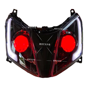 适用于铃木UY125摩托车大灯总成改装LED双光透镜氙气灯天使恶魔眼