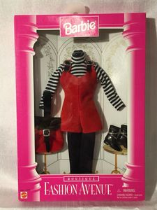 Barbie Fashion Avenue 时尚芭比娃娃衣服配件 复古吊带条纹套装
