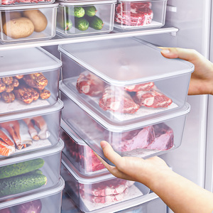冰箱整理盒收纳盒保鲜盒食品级冷冻肉专用储藏盒食物储物盒果蔬