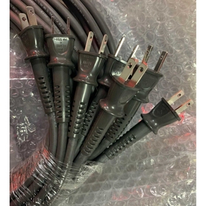 日本进口2芯1.25平2平带插头大功率电锤插排连接线电动工具电源线