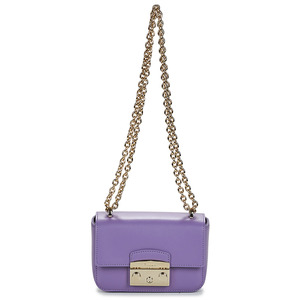 FURLA/芙拉奢侈品牌女包链条小方包紫色2024新款高级感真皮肩背包