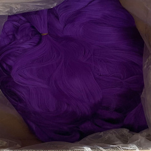 亚马逊跨境热销紫色未处理发丝原材料化纤高温丝厂家现货一件代发