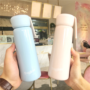 创意韩版简约保温杯女学生情侣便携水瓶清新潮流提手不锈钢水杯子