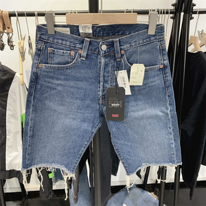 Levi's李维斯正品断码男士501锥形毛须边时尚牛仔短裤 34512-0068