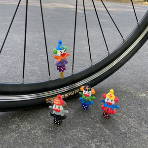 自行车轮胎气门芯套装饰小丑骰子创意转换头法嘴美嘴轮胎充气孔