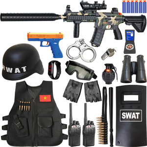 儿童小警察套装男孩特警头盔手雷弹特种兵装备盾牌电动玩具枪冲锋