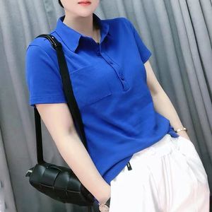 欧洲站时尚韩版夏季POLO领纯棉T恤女宽松显瘦洋气短袖爆款网红衫