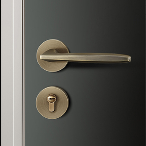 青古铜室内卧室分体家用房门实木门把手北欧磁吸静音卫生间门锁
