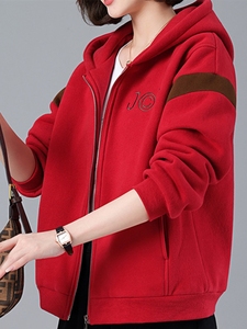 乔丹正品卫衣红色中老年女装上衣中年妈妈2023春秋冬新款薄款洋气