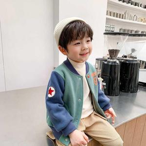 巴拉巴拉韩系男童外套春秋卫衣一岁宝宝上衣秋季童装加厚儿童棒球