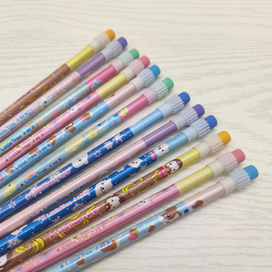 小树苗铅笔小学生儿童书写用HB套装带橡皮头无铅毒椴木原木质铅笔