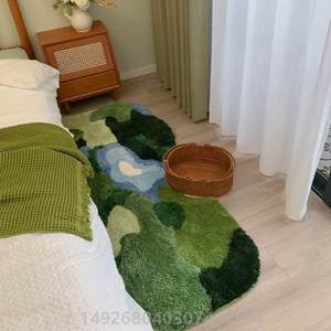 装饰苔藓飘北欧异形前毯地垫主窗毯ins卧床床边地毯卧室客厅森林