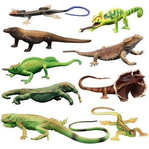 实心儿童仿真动物玩具爬行动物模型套装绿鬣蜥蜥蜴变色龙认知礼品