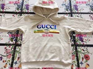 猫本淘澳洲代购 Gucci女装 饰Gucci亮片标识卫衣 2019早春