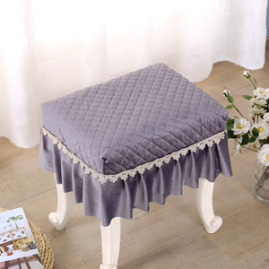 化妆凳罩钢琴凳套夹棉绗绣工艺可定制床头柜罩桌子罩梳妆台椅垫套