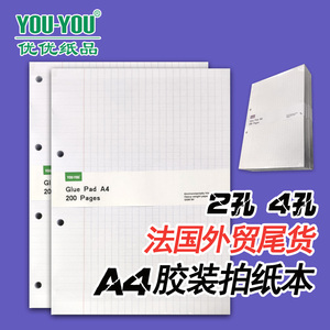 法国A4加厚升级90克2孔4孔胶装活页线圈本法文本线条法语本文件夹