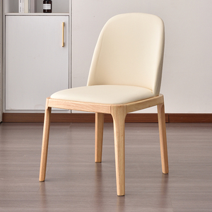 北欧实木餐椅家用现代简约餐厅酒店椅子餐桌椅轻奢软包靠背八角椅