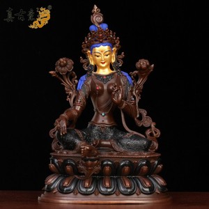 高档工艺铜绿度母佛像摆件纯铜绿度母菩萨度母多罗观音藏传居家佛