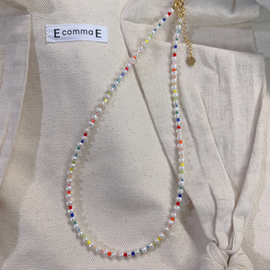 moonsea 独家定制天然淡水珍珠进口彩虹色米珠串珠项链 现货