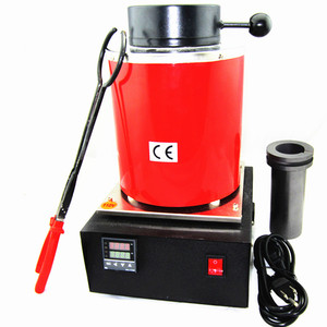 2KG红色熔金炉石墨坩埚炉坩锅炉迷你溶金机手提熔银炉小型熔铜炉