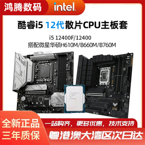 英特尔i312100i512400核显散片CPU主板套装B760B660H610微星华硕