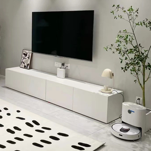 现代简约电视柜茶几组合白色烤漆实木整装客厅家用地柜实木落地柜