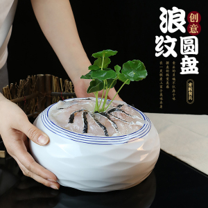 仿瓷密胺火锅餐具商用火锅店异形创意圆形碗鱼片鸭肠鹅肠毛肚盘子