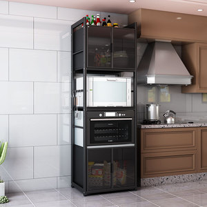五层厨房置物架柜子储物橱柜收纳多层落地微波炉烤箱电器碗柜家用