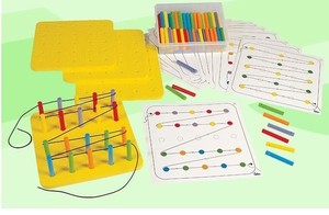 儿童智力桩板组合彩色积木幼儿园早教玩具益智积木穿插树桩工作卡