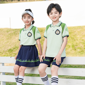 小学生校服套装夏季短袖儿童运动订制班服春秋款三件套幼儿园园服