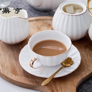 鼎亨咖啡杯套装欧式小奢华陶瓷简约优雅花茶杯套装英式下午茶茶具