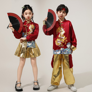 六一表演出服装喜庆龙服儿童潮服中国风幼儿园男女童少儿爵士舞