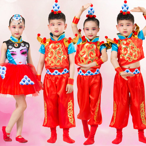 六一儿童表演服装男女童小二郎京剧说唱脸谱幼儿园戏曲舞蹈演出服