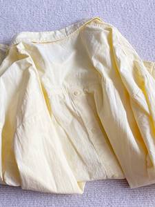 奶呼呼黄色纯棉长袖衬衫女2024年春装新款小个子上衣开衫衬衣外套