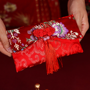 红包改口2023新款结婚专用个性创意万元利是封婚礼彩礼布艺红包袋